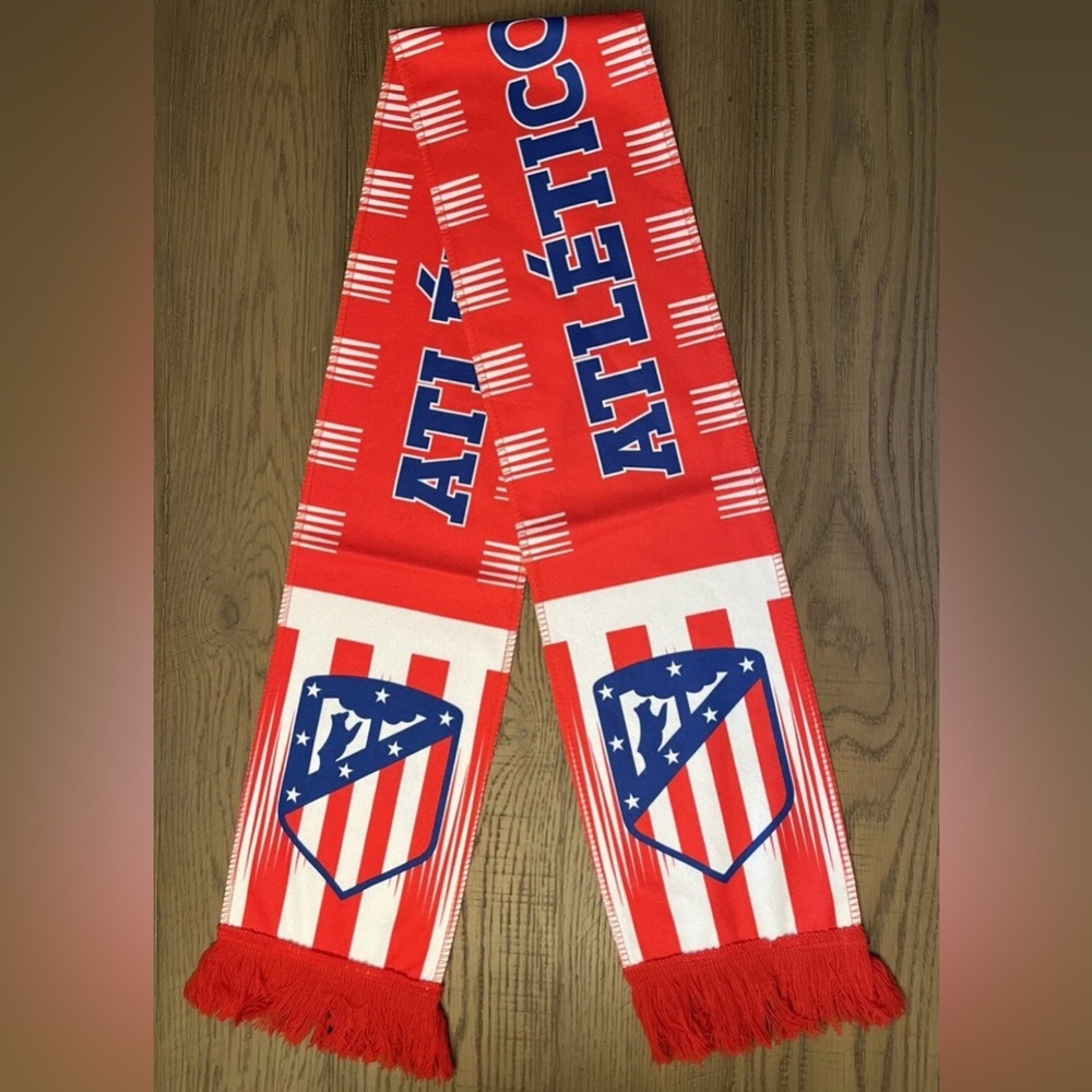 Atlético Madrid Soccer Football Scarf Team Logo Fan Wear blue atletico Spain